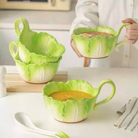 Creative Jade Cabbage Ceramic Bowl - Thumbnail 1