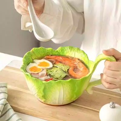 Creative jade cabbage ceramic bowl