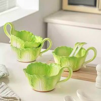 Creative Jade Cabbage Ceramic Bowl - Thumbnail 2