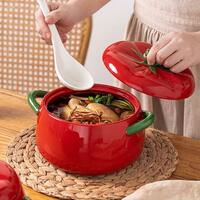 Whimsical Tomato Ceramic Casserole Bowl - Thumbnail 3