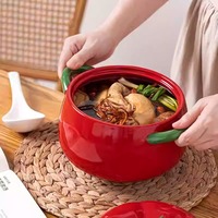 Whimsical Tomato Ceramic Casserole Bowl - Thumbnail 4