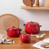 Whimsical Tomato Ceramic Casserole Bowl - Thumbnail 1