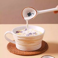 4PCS/SET Japanese-inspired Patterns Ceramic Soup Spoons - Thumbnail 2