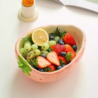 Straweberry Ceramic Salad Bowl - Thumbnail 2