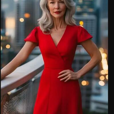 Elegant red v neck short tea-length mother of bride/groom dress evening formal gowns 