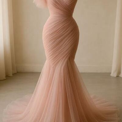Mermaid tulle prom dresses evening formal party dress