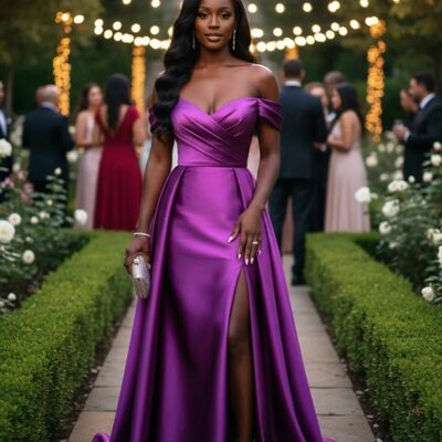 Fuchsia mermaid off the shoulder african girls prom dresses evening formal party dress