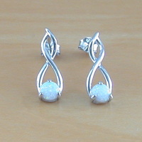 BOXED GIFT SET/Sterling Silver White Opal Pendant & Chain/Opal Necklace/Opal Jewellery/Opal Jewelry/October Birthstone/UK - Thumbnail 4