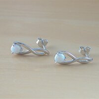 BOXED GIFT SET/Sterling Silver White Opal Pendant & Chain/Opal Necklace/Opal Jewellery/Opal Jewelry/October Birthstone/UK - Thumbnail 5