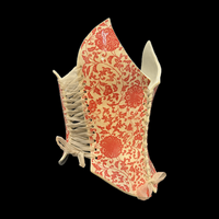 Red Brocade wearable ceramic corset by: Nicole Moan  - Thumbnail 1