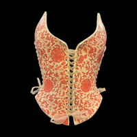 Red Brocade wearable ceramic corset by: Nicole Moan  - Thumbnail 8