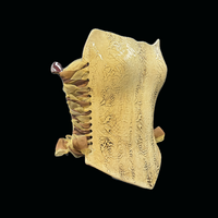 Embroidered Leather 3 piece wearable ceramic corset by: Nicole Moan  - Thumbnail 1