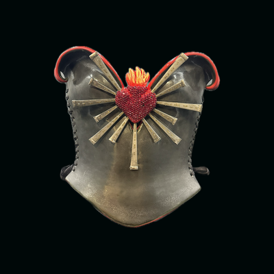 Burning Heart 3 piece wearable ceramic corset by: Nicole Moan 