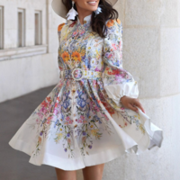 Women'S Temperament Printed Long Sleeve Dress - Thumbnail 1