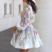 Women'S Temperament Printed Long Sleeve Dress - Thumbnail 2