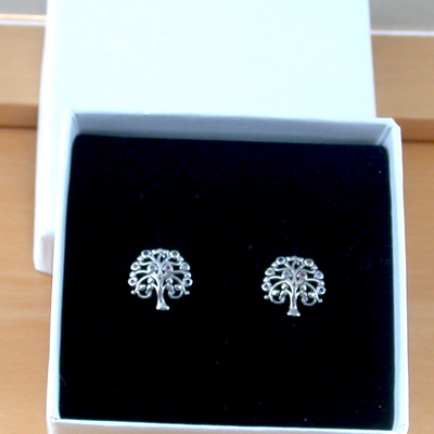 Boxed gift/sterling silver cz tree of life earrings/tree of life jewellery/cz earrings/tree earrings/gemstone earrings/cz jewelry/tree of life/uk