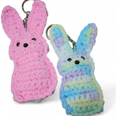 Crochet easter peep key chain
