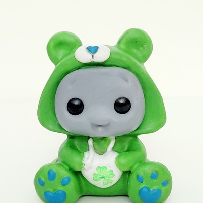 Limited edition lucky bear hoodie robot figurine resin art toy collectible