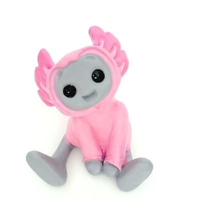 Axolotal robot figurine handmade resin art toy collectible gift