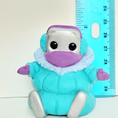 Limited edition puffer jacket robot figurine resin art toy collectible