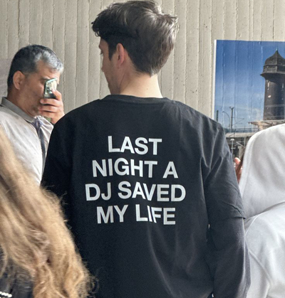 Free Shipping-LAST NIGHT A DJ SAVED MY LIFE TEE