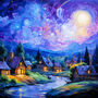 Starry Night Village 10 Cross Stitch Pattern-1