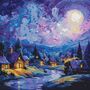 Starry Night Village 10 Cross Stitch Pattern-2
