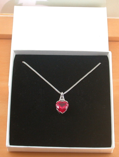 BOXED GIFT/Sterling Silver Ruby Lab Created Heart Pendant & Chain/Ruby Necklace/Ruby Jewellery/Ruby Jewelry/July Birthstone/UK
