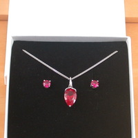 BOXED GIFT SET/Sterling Silver Ruby Lab Created Pendant & Chain/Ruby Necklace/Sapphire Jewellery/Ruby Jewelry/July Birthstone/UK - Thumbnail 7