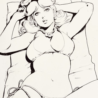 Original ink sketch - daisy 