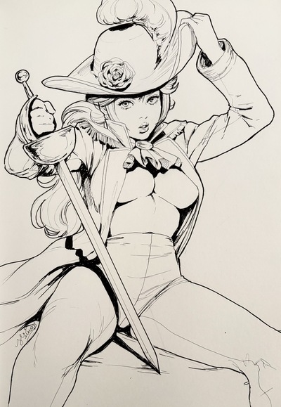Original Ink Sketch - Peach