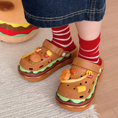 Burger fries platform clogs