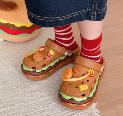 Burger Fries Platform Clogs