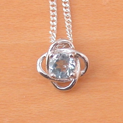 Sterling silver blue topaz gemstone pendant & chain/blue topaz necklace/blue topaz jewellery/blue topaz jewelry/topaz necklace/november births