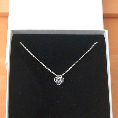 Sterling silver blue topaz gemstone pendant & chain/blue topaz necklace/blue topaz jewellery/blue topaz jewelry/topaz necklace/november births