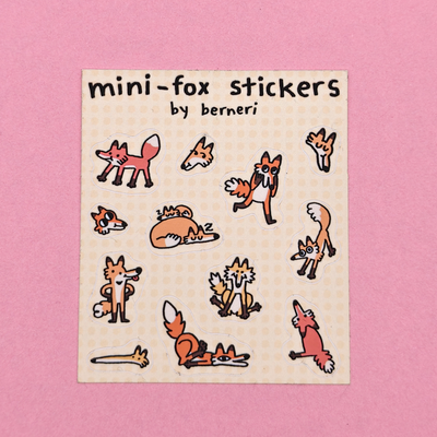 Mini-fox sticker sheet