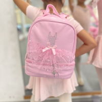 Ballet Backpack Light pink w/ bottom zipper - Thumbnail 3