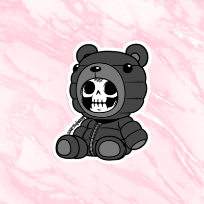 Death teddy sticker - puffer
