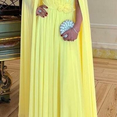 Yellow sheath pleat prom dresses evening formal party dress