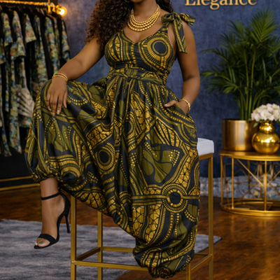 Olive royalty harem jumpsuit