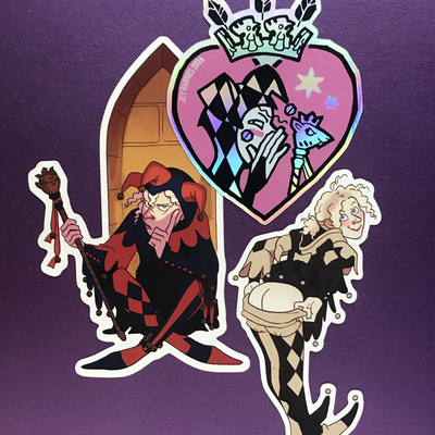 Fool heart holo sticker