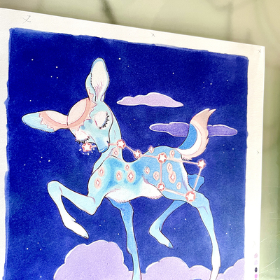 Marker original/sketch set: dipper fawn 