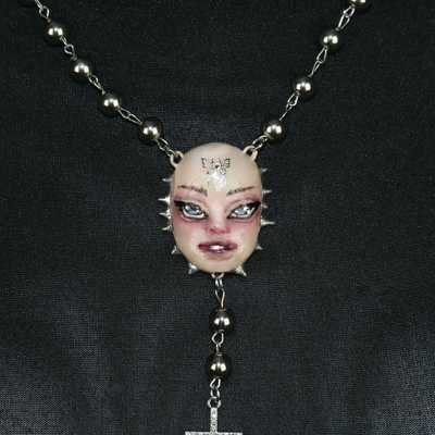 Cynthia doll rosary necklace