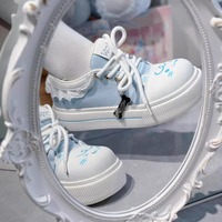Cute cat-face and paw designs platform sneakers - Thumbnail 3