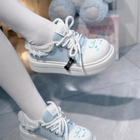 Cute cat-face and paw designs platform sneakers - Thumbnail 1