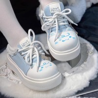Cute cat-face and paw designs platform sneakers - Thumbnail 2