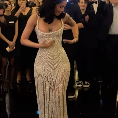 Custom made sexy champagne sequin long prom dresses senior graduation dress - Thumbnail 1