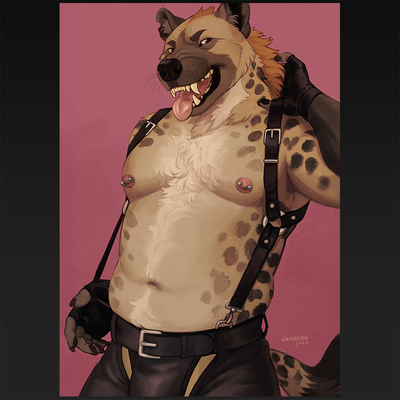 A4 Print - Leather Hyena