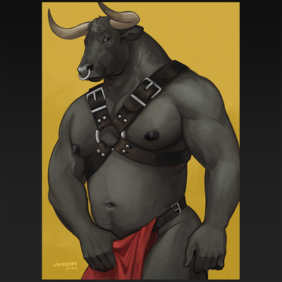 A4 Print - Leather Bull