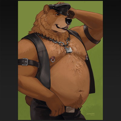 A4 print - leather bear
